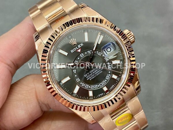 Noob Factory Rolex Sky-Dweller 336235 42mm Full Rose Gold Grey Dial (8) Noob Factory Rolex Sky-Dweller 336235 42mm Full Rose Gold Grey Dial