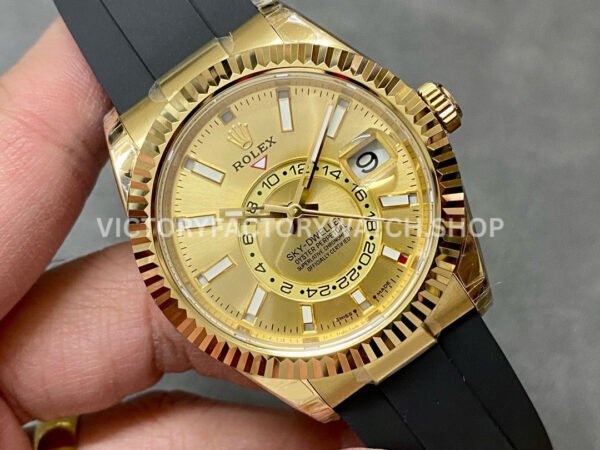 Noob Factory Rolex Sky-Dweller 336238-0001 42mm Yellow Gold Oysterflex Yellow Gold Dial (4) Noob Factory Rolex Sky-Dweller 336238-0001 42mm Yellow Gold Oysterflex Yellow Gold Dial
