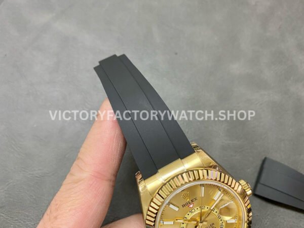 Noob Factory Rolex Sky-Dweller 336238-0001 42mm Yellow Gold Oysterflex Yellow Gold Dial (6) Noob Factory Rolex Sky-Dweller 336238-0001 42mm Yellow Gold Oysterflex Yellow Gold Dial