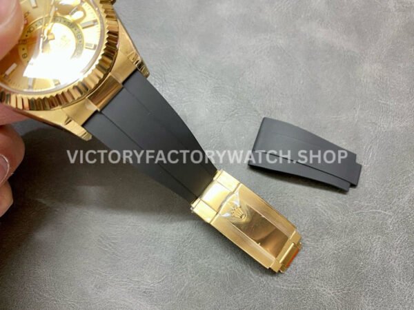 Noob Factory Rolex Sky-Dweller 336238-0001 42mm Yellow Gold Oysterflex Yellow Gold Dial (9) Noob Factory Rolex Sky-Dweller 336238-0001 42mm Yellow Gold Oysterflex Yellow Gold Dial