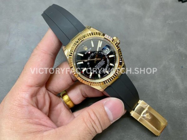 Noob Factory Rolex Sky-Dweller 336238-0002 42mm Yellow Gold Oysterflex Black Dial (2) Noob Factory Rolex Sky-Dweller 336238-0002 42mm Yellow Gold Oysterflex Black Dial