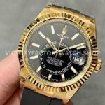 Noob Factory Rolex Sky-Dweller 336238-0002 42mm Yellow Gold Oysterflex Black Dial (8) Noob Factory Rolex Sky-Dweller 336238-0002 42mm Yellow Gold Oysterflex Black Dial