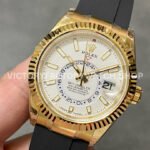 Noob Factory Rolex Sky-Dweller 336238-0003 42mm Yellow Gold Oysterflex White Dial (1) Noob Factory Rolex Sky-Dweller 336238-0003 42mm Yellow Gold Oysterflex White Dial