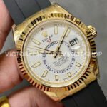 Noob Factory Rolex Sky-Dweller 336238-0003 42mm Yellow Gold Oysterflex White Dial (8) Noob Factory Rolex Sky-Dweller 336238-0003 42mm Yellow Gold Oysterflex White Dial