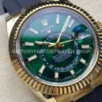 Noob Factory Rolex Sky-Dweller 336238 42mm Yellow Gold Oysterflex Green Dial