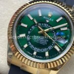 Noob Factory Rolex Sky-Dweller 336238 42mm Yellow Gold Oysterflex Green Dial