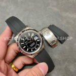 Noob Factory Rolex Sky-Dweller 336239-0002 42mm White Gold Oysterflex Black Dial
