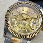 Noob Factory Rolex Sky-Dweller 336933-0001 42mm Half Yellow Gold Champagne Dial