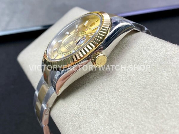 Noob Factory Rolex Sky-Dweller 336933-0001 42mm Half Yellow Gold Champagne Dial