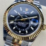Noob Factory Rolex Sky-Dweller 336933-0004 42mm Half Yellow Gold Black Dial Jubilee