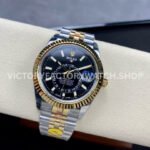 Noob Factory Rolex Sky-Dweller 336933-0004 42mm Half Yellow Gold Black Dial Jubilee