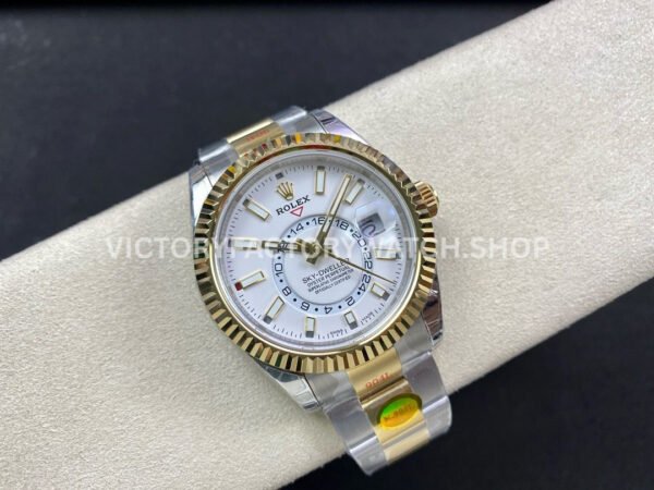 Noob Factory Rolex Sky-Dweller 336933-0005 42mm Half Yellow Gold White Dial (5) Noob Factory Rolex Sky-Dweller 336933-0005 42mm Half Yellow Gold White Dial