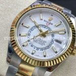 Noob Factory Rolex Sky-Dweller 336933-0005 42mm Half Yellow Gold White Dial (7) Noob Factory Rolex Sky-Dweller 336933-0005 42mm Half Yellow Gold White Dial