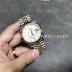 Noob Factory Rolex Sky-Dweller 336933-0006 42mm Half Yellow Gold White Dial Jubilee
