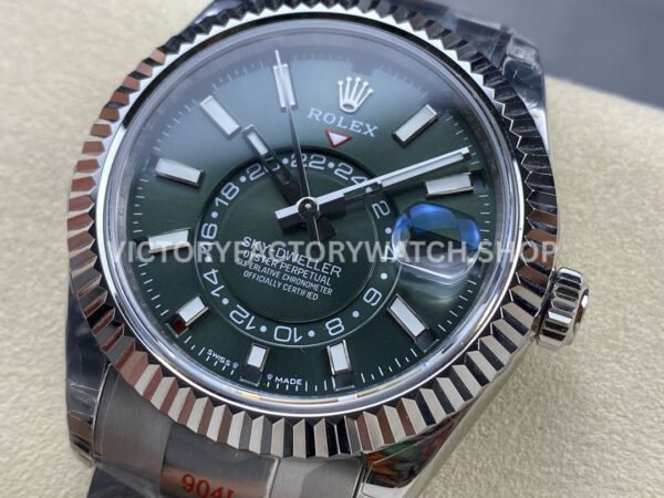 Noob Factory Rolex Sky-Dweller 336934-0001 42mm Full 904L Green Dial (6) Noob Factory Rolex Sky-Dweller 336934-0001 42mm Full White Gold Green Dial