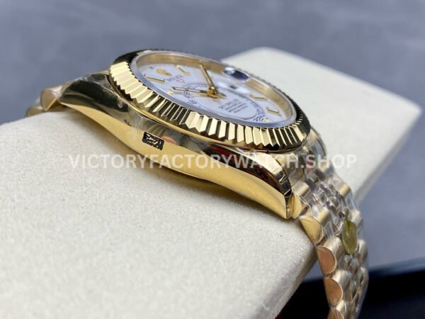 Noob Factory Rolex Sky-Dweller 336938-0006 42mm Full Yellow Gold White Dial Jubilee