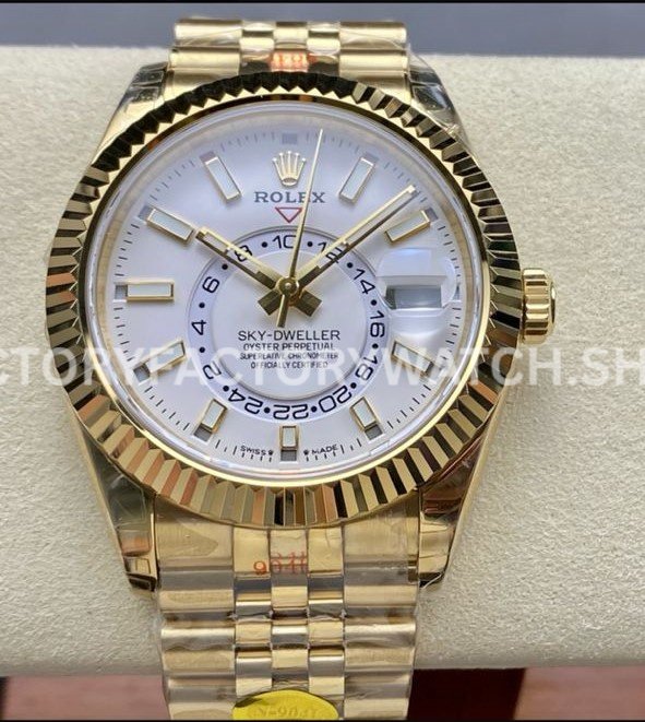 sky dweller 336938 white dial gold jubilee replica