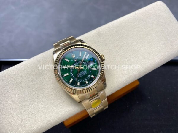 Noob Factory Rolex Sky-Dweller 336938-0007 42mm Yellow Gold Green Dial