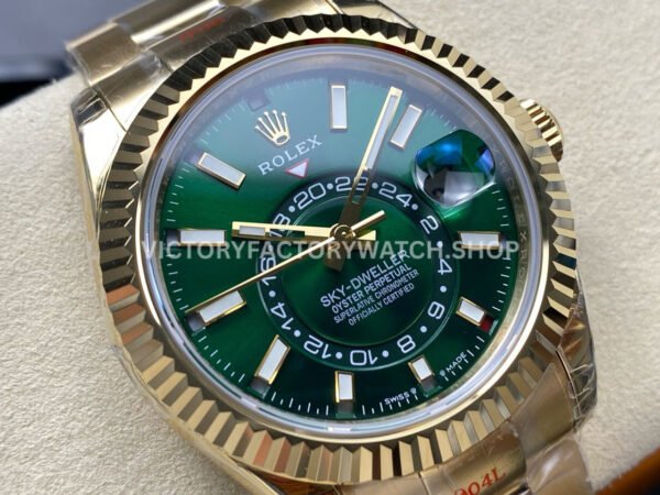 Noob Factory Rolex Sky-Dweller 336938-0007 42mm Yellow Gold Green Dial
