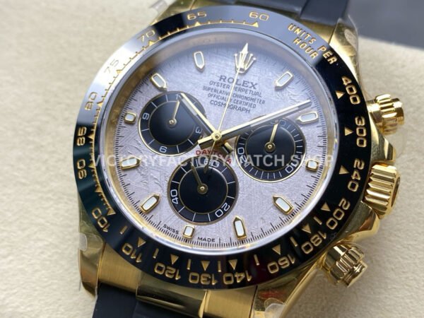 QF Factory Counterweight Rolex Daytona 116518LN-0076 40mm Yellow Gold Oysterflex Meteorite Dial