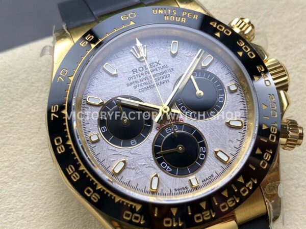 QF Factory Counterweight Rolex Daytona 116518LN-0076 40mm Yellow Gold Oysterflex Meteorite Dial
