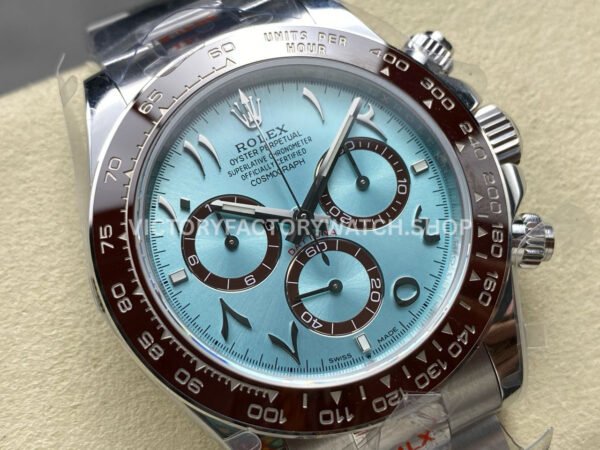 QF Factory CounterWeight Rolex Daytona 126506-0004 40mm Full Platinum Arabic Numerals Ice Blue Dial