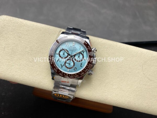 QF Factory CounterWeight Rolex Daytona 126506-0004 40mm Full Platinum Arabic Numerals Ice Blue Dial