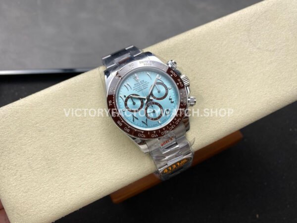 QF Factory CounterWeight Rolex Daytona 126506-0004 40mm Full Platinum Arabic Numerals Ice Blue Dial