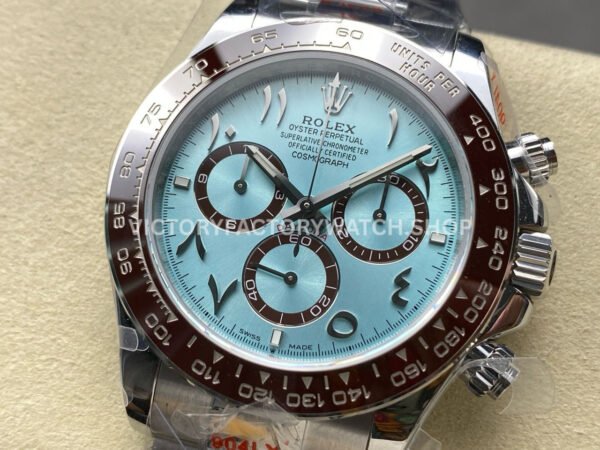 QF Factory CounterWeight Rolex Daytona 126506-0004 40mm Full Platinum Arabic Numerals Ice Blue Dial
