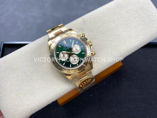 QF Factory CounterWeight Rolex Daytona 126508-0008 40mm Full Yellow Gold Green Dial