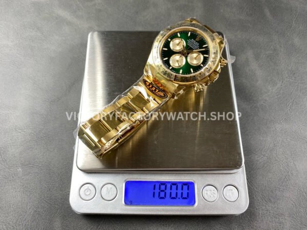 QF Factory CounterWeight Rolex Daytona 126508-0008 40mm Full Yellow Gold Green Dial