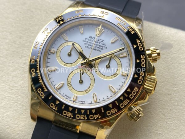 QF Factory CounterWeight Rolex Daytona 126518LN-0002 40mm Yellow Gold Oysterflex White Dial (2) QF Factory Counterweight Rolex Daytona 126518LN-0002 40mm Yellow Gold Oysterflex White Dial