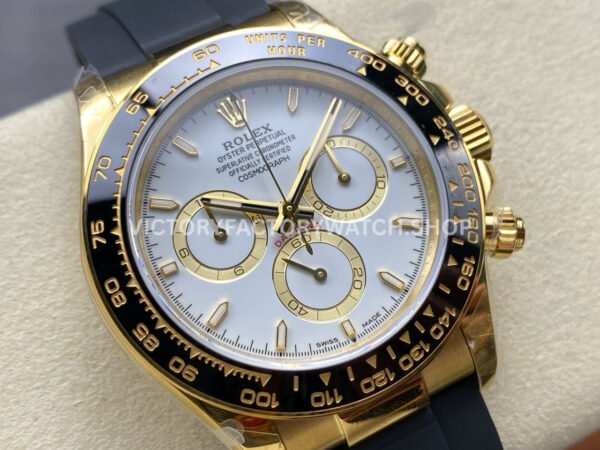 QF Factory CounterWeight Rolex Daytona 126518LN-0002 40mm Yellow Gold Oysterflex White Dial (8) QF Factory Counterweight Rolex Daytona 126518LN-0002 40mm Yellow Gold Oysterflex White Dial
