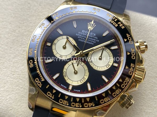 QF Factory CounterWeight Rolex Daytona 126518LN-0004 40mm Yellow Gold Oysterflex Black Dial (5) QF Factory Counterweight Rolex Daytona 126518LN-0004 40mm Yellow Gold Oysterflex Black Dial