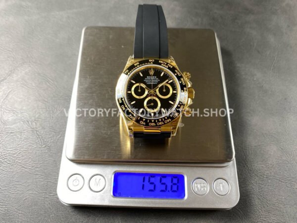 QF Factory CounterWeight Rolex Daytona 126518LN-0008 40mm Yellow Gold Oysterflex Black Dial (8) QF Factory CounterWeight Rolex Daytona 126518LN-0008 40mm Yellow Gold Oysterflex Black Dial