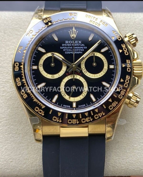 QF Factory CounterWeight Rolex Daytona 126518LN-0008 40mm Yellow Gold Oysterflex Black Dial (9) QF Factory Rolex Daytona 126518LN Oysterflex detail