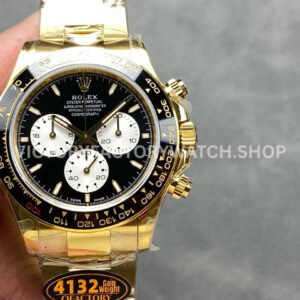 QF Factory CounterWeight Rolex Daytona 126528LN-0001 40mm Full Yellow Gold White Eye Black (3) QF Factory Daytona 126528LN luxury replica watch