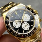 QF Factory CounterWeight Rolex Daytona 126528LN-0001 40mm Full Yellow Gold White Eye Black (4) QF Factory Counterweight Rolex Daytona 126528LN-0001 40mm Full Yellow Gold White Eye Black Dial