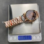 QF Factory Counterweight Rolex Day-Date 128235-0037 36mm Full Rose Gold Diamo QF Factory Counterweight Rolex Day-Date 128235-0037 36mm Full Rose Gold Diamond Mope Baguette Diamond Brown Dial