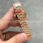 QF Factory Counterweight Rolex Day-Date 128235-0075 36mm Full Rose Gold Roman Numerals Brown Dial