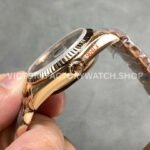 QF Factory Counterweight Rolex Day-Date 128235-0075 36mm Full Rose Gold Roman Numerals Brown Dial