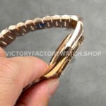 QF Factory Counterweight Rolex Day-Date 128235-0085 36mm Full Rose Gold Baguette Diam (8) QF Factory Counterweight Rolex Day-Date 128235-0085 36mm Full Rose Gold Baguette Diamonds Dark Blue Dial