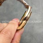 QF Factory Counterweight Rolex Day-Date 128235-0087 36mm Full Rose Gold Baguette Diamond (8) QF Factory Counterweight Rolex Day-Date 128235-0087 36mm Full Rose Gold Baguette Diamond Silver Dial