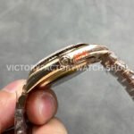 QF Factory Counterweight Rolex Day-Date 128235 36mm Full Rose Gold Diamond Mop Baguette Diamond Silver Dial