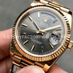 QF Factory Counterweight Rolex Day-Date 128235 36mm Full Rose Gold Grey Dial (4) QF Factory Counterweight Rolex Day-Date 128235 36mm Full Rose Gold Grey Dial