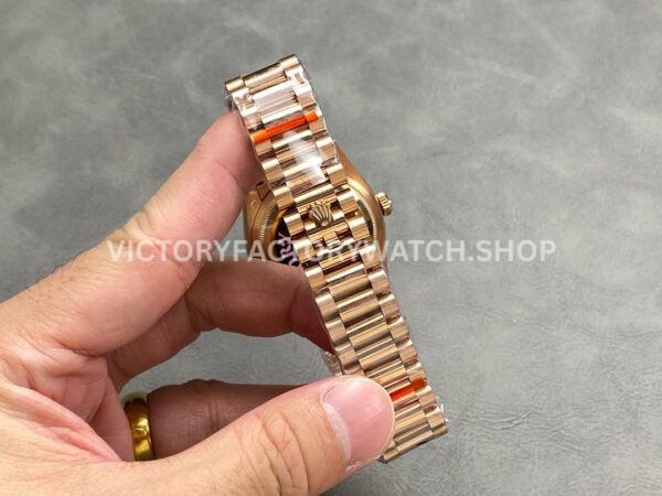 QF Factory Counterweight Rolex Day-Date 128235 36mm Full Rose Gold Grey Dial (6) QF Factory Counterweight Rolex Day-Date 128235 36mm Full Rose Gold Grey Dial