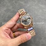 QF Factory Counterweight Rolex Day-Date 128235 36mm Full Rose Gold Grey Dial (7) QF Factory Counterweight Rolex Day-Date 128235 36mm Full Rose Gold Grey Dial