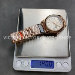 QF Factory Counterweight Rolex Day-Date 128235 36mm Full Rose Gold Silver Dial