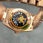 QF Factory Counterweight Rolex Day-Date 128235 36mm Full Rose Gold Silver Dial