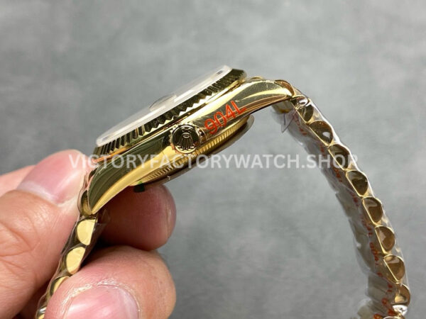 QF Factory Counterweight Rolex Day-Date 128238 36mm Full Yellow Gold Gold Dial